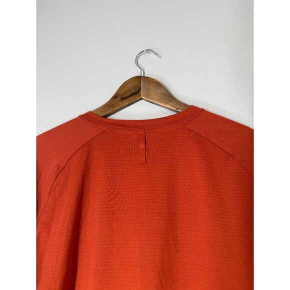 Lululemon Mens Vented Orange Long Sleeve Shirt Sz S Athletic Running Performance - Picture 6 of 9